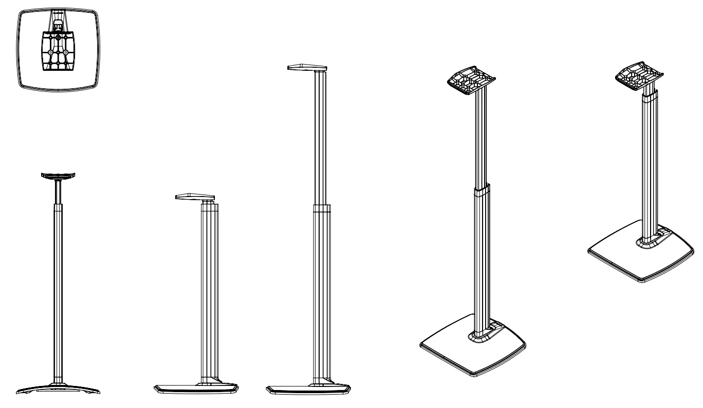 SANUS 6805 002472 Series Adjustable Height Speaker Stand Large -fig4