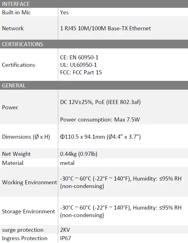TURING TP-MED5M28C 5MP HD VibrantView Fixed Turret Network Camera 5