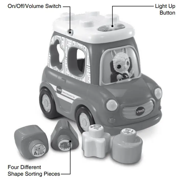 vtech 3417765374036 Sort & Discover Car User Guide - Product Overview