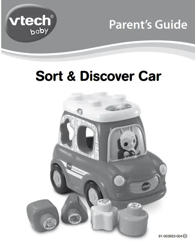 vtech 3417765374036 Sort & Discover Car User Guide