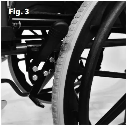 aidapt SGLY00100818A Deluxe Self Propelled Steel Transit Chair - fig 3