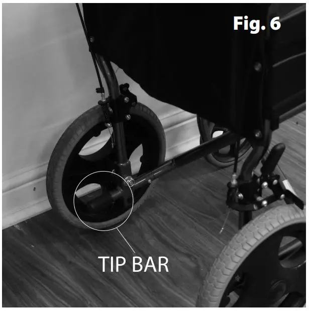 aidapt SGLY00100818A Deluxe Self Propelled Steel Transit Chair - fig 6