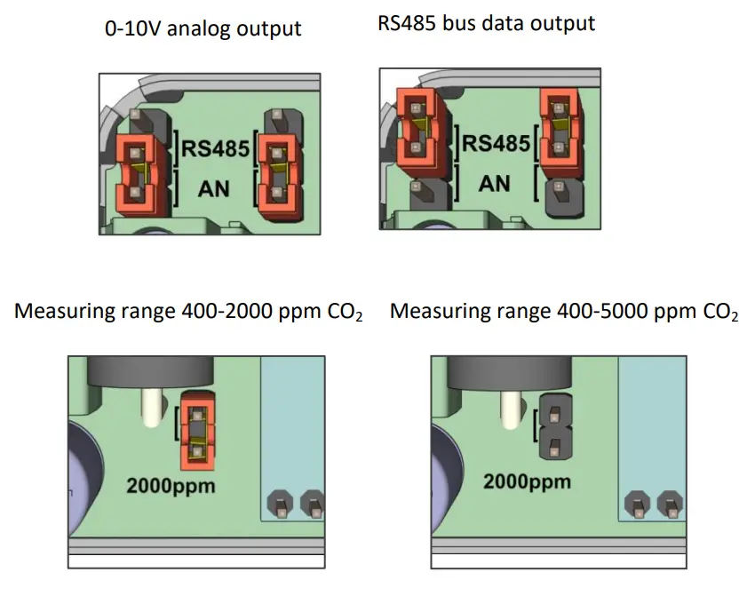 PROTRONIX CL-CO2 Air Quality Sensor - Jumpers on