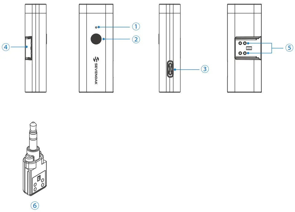 SEVENOAKS SKM W1 Ultracompact 2 4GHz Wireless Microphone System - Power Button