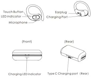Lrecat B6 Bluetooth 5.0 in Ear Sport Wireless- Headphones with Microphone