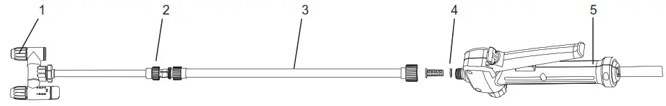 makita DUS054 Cordless Garden Sprayer - Assembly of the spray w and