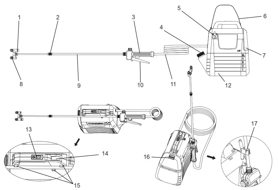 makita DUS054 Cordless Garden Sprayer - Original instructions