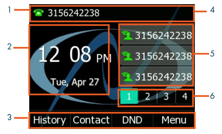 Yealink T33G SIP Phone- FIRST IDLE SCREEN