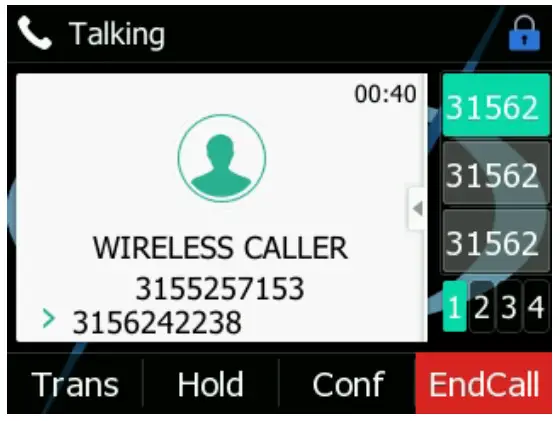 Yealink T33G SIP Phone- IN CALL SCREEN
