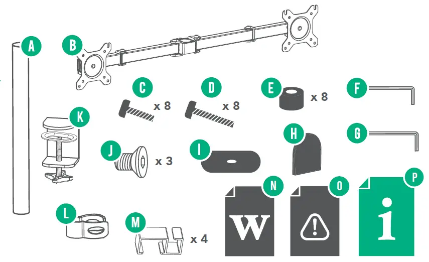 BAUHN AMAB-0222-D Dual Monitor Bracket fig 2