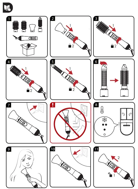 GRUNDIG HS 7080 Profi Curls and Volume Hair Styler - parts 1