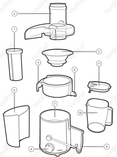 VonHaus 2515109 2 in 1 Lawn Scarifier Electric Garden Lawn Rake 1500W - Components