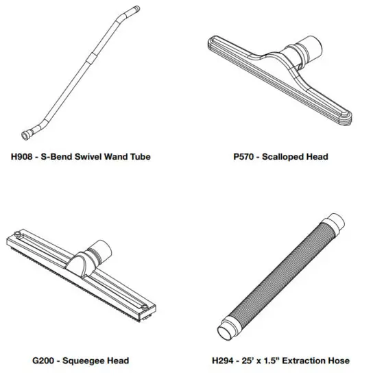 Mytee 7000LX Flood Hog Flood Extractor - Accessory Kit Contains