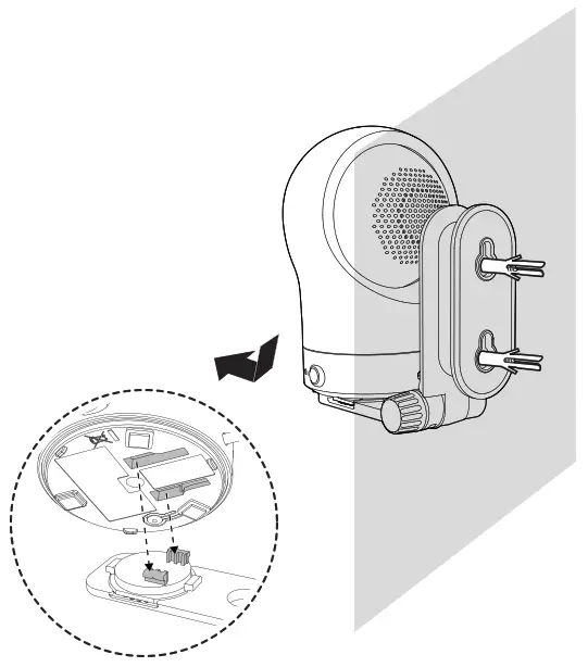 vtech 5-inch Smart Wi-Fi ---- Place the camera unit on the wall mount