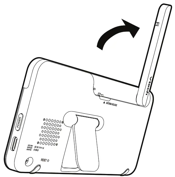 vtech 5-inch Smart Wi-Fi -Raise the parent unit antenna for better reception
