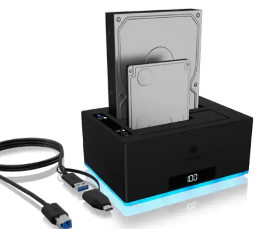 ICY BOX IB-127CL-U3 2 Bay Docking and Clone Station for 2.5-3.5 Inch SATA Drives-fig1