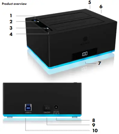 ICY BOX IB-127CL-U3 2 Bay Docking and Clone Station for 2.5-3.5 Inch SATA Drives-fig2