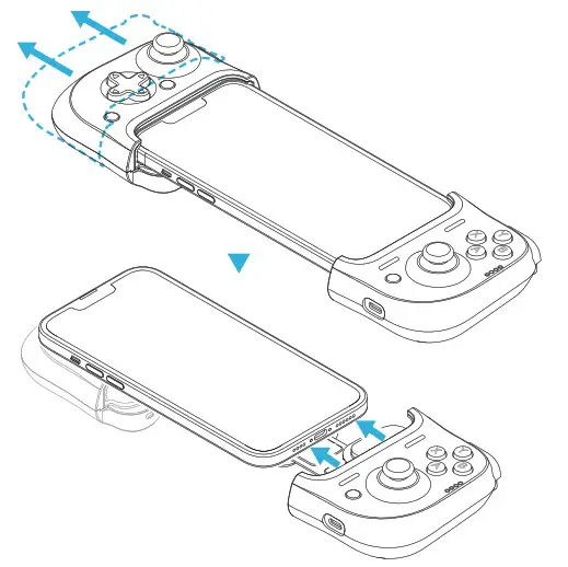 GAMEVICE GV196 Mobile Console Gaming User Guide - Detaching Your Phone