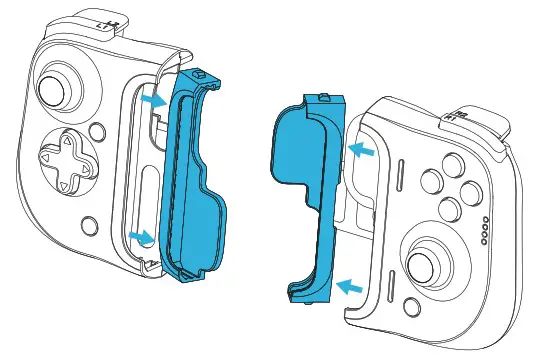 GAMEVICE GV196 Mobile Console Gaming User Guide - Removing Installing Rubber Grips 1