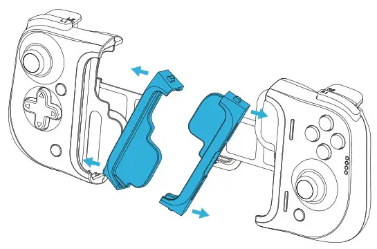 GAMEVICE GV196 Mobile Console Gaming User Guide - Removing Installing Rubber Grips 2