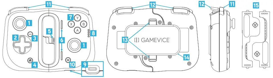 GAMEVICE GV196 Mobile Console Gaming User Guide - included