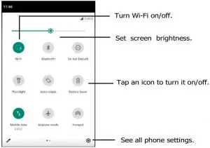 FIG 13 Quick settings