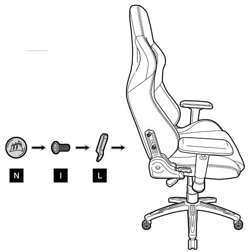 CORSAIR TC200 Gaming Chair - screw