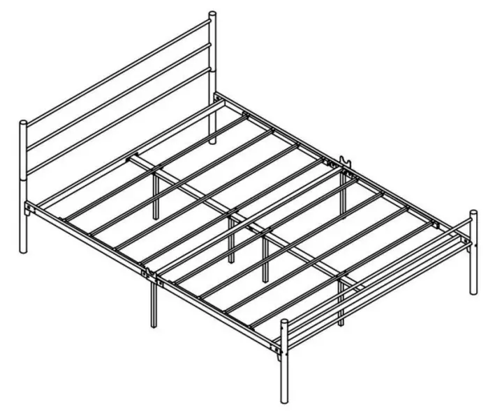 THE HOME DEPOT 628G Black Queen Size Platform Bed -