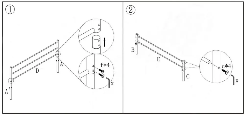 THE HOME DEPOT 628G Black Queen Size Platform Bed -fig2