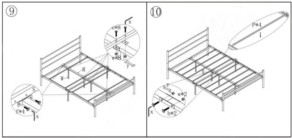 THE HOME DEPOT 628G Black Queen Size Platform Bed -fig6