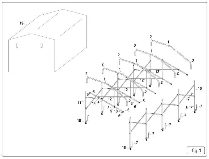 SEALEY FGE01 EXTENDING STEEL GARAGE EXTENSION - fig1