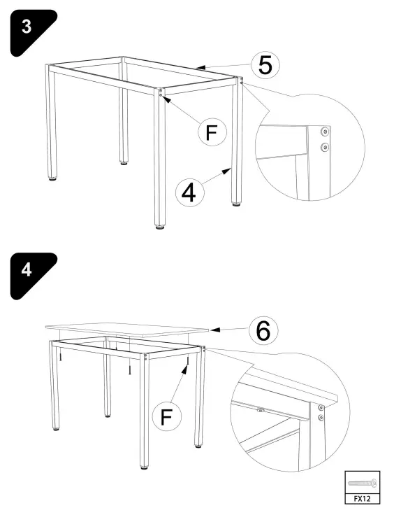 FARMHOUSE HY01724Y Kitchen Table Set Instruction fig 2