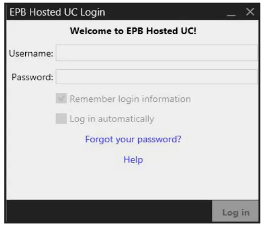 epb Hosted UC Softphone - Sign in