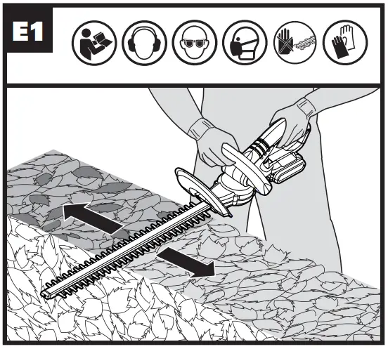 WG259E Cordless Hedge Trimmer Operation illustration