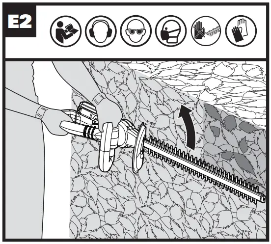 WG259E Cordless Hedge Trimmer Operation illustration