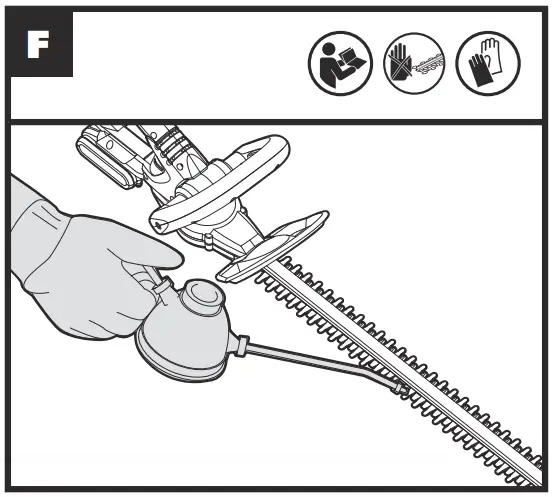 WG259E Cordless Hedge Trimmer Operation illustration