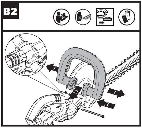 WG259E Cordless Hedge Trimmer Operation illustration