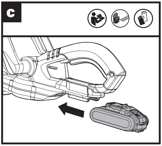 WG259E Cordless Hedge Trimmer Operation illustration