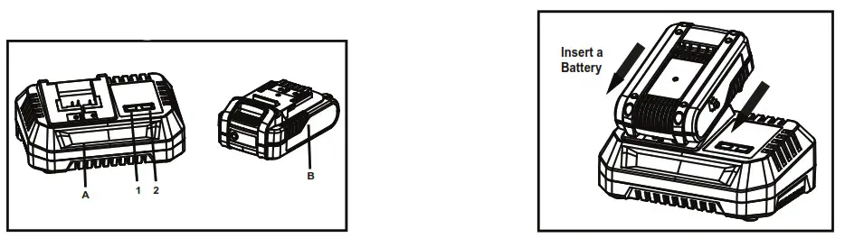 TECCPO Cordless Hammer Drill - charger is ready