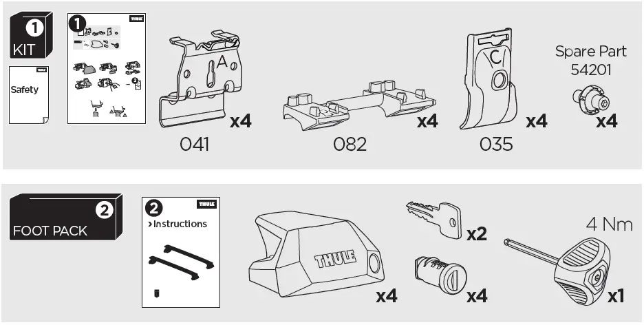 THULE-186103-Roof-Bar-Fitting-Kit-FIG-1