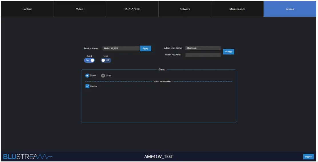 BLUSTREAM AMF41W Multi Format Presentation Hub - setting 1