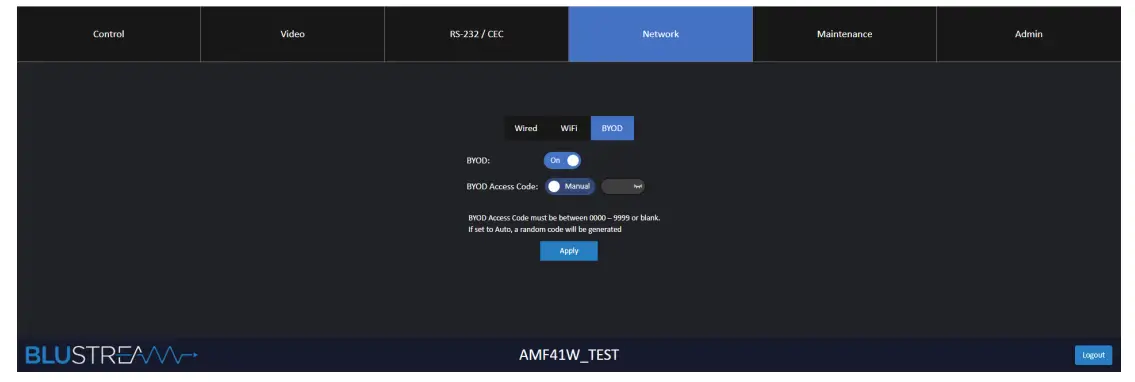 BLUSTREAM AMF41W Multi Format Presentation Hub - setting 3