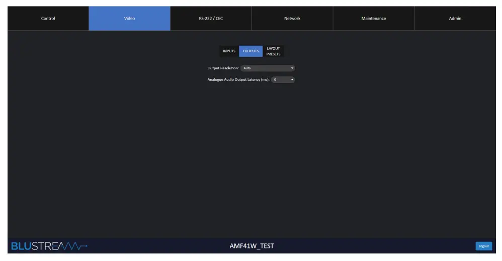 BLUSTREAM AMF41W Multi Format Presentation Hub - setting 9