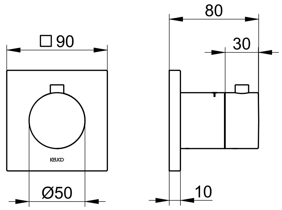 KEUCO 59553 010001 IXMO Thermostatic Shower Mixer - fig 2