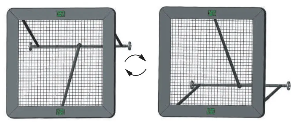 This rebounder can be reversed using the top of the frame as support on the ground. It has multi angle adjustment.