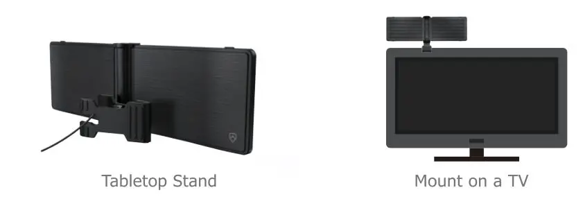 ANTOP AT-250X2 2 Pack Versa Indoor Smartpass Amplified HDTV Folding Antenna - Mount on a TV