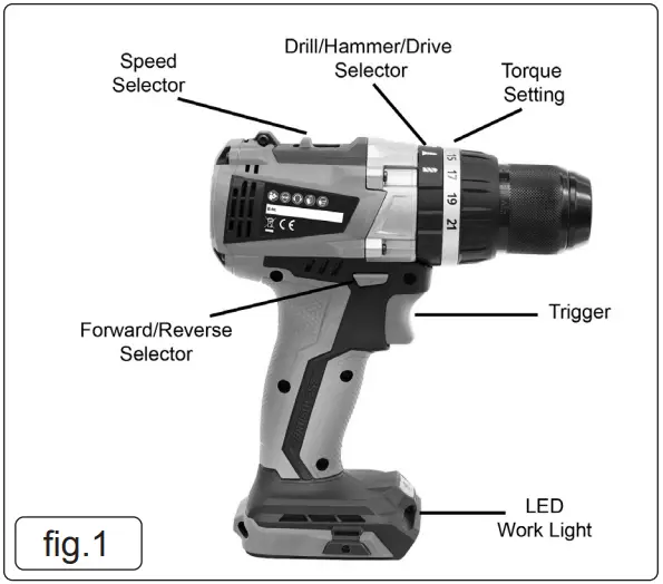 SEALEY CP20VDDX 20V Brushless Hammer Drill or Driver - fig 1