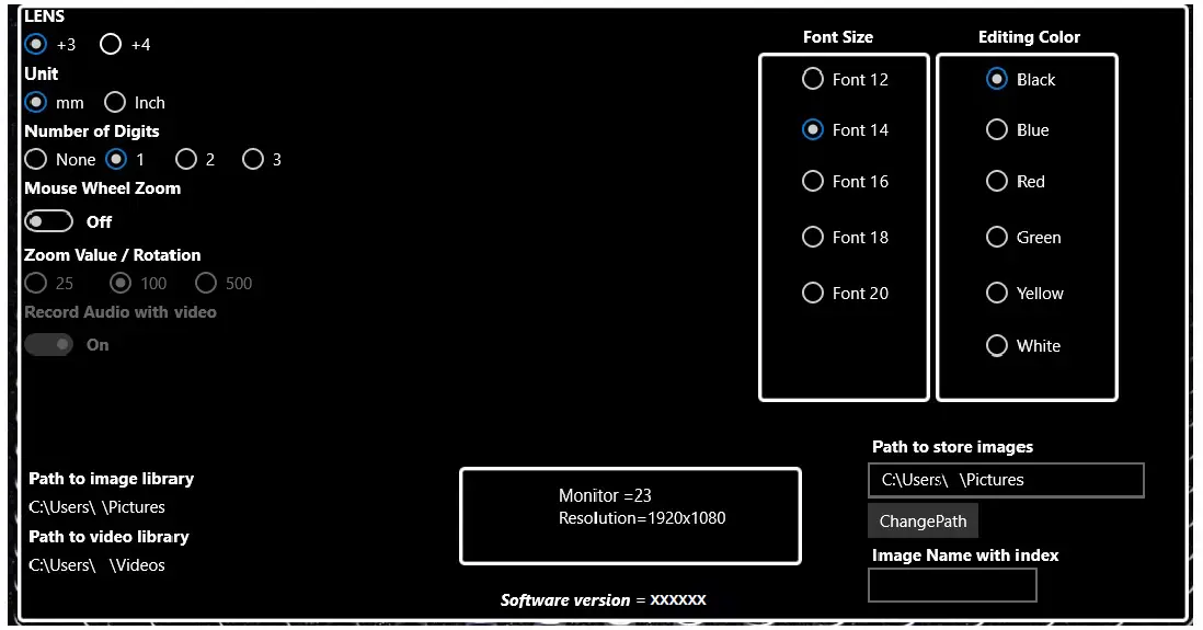 TEK-SCOPE Plus HD Inspection System SETTING menu