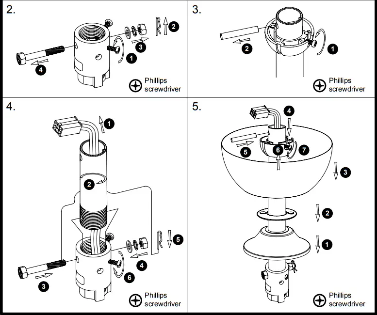 IHOMEadore A556606CA110V Indoor Brown Caged Ceiling Fan fig 7
