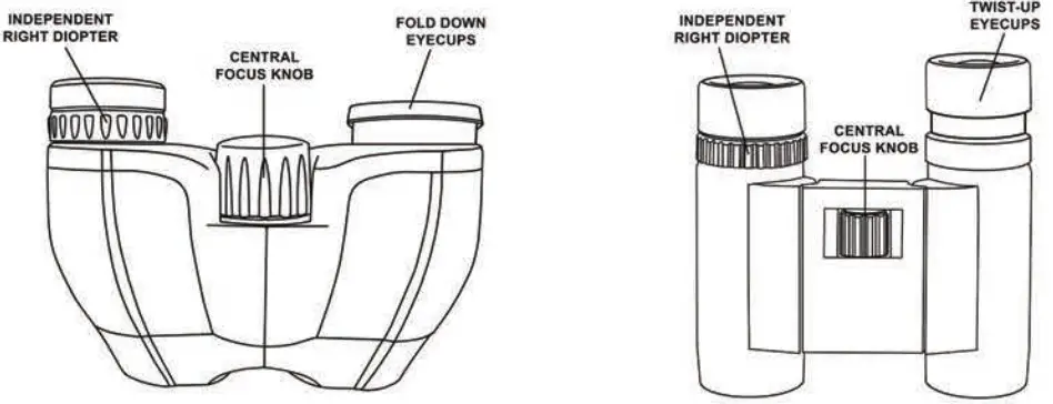 CARSON Compact Binoculars - RIGHT EYE FOCUS